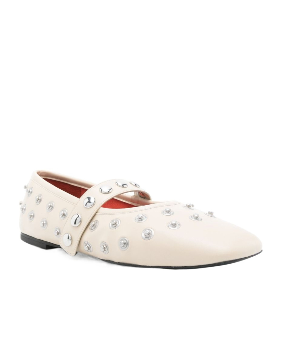 Stella Mccartney Ryder Semi Shine Alt Mat Flats Vanilla In White