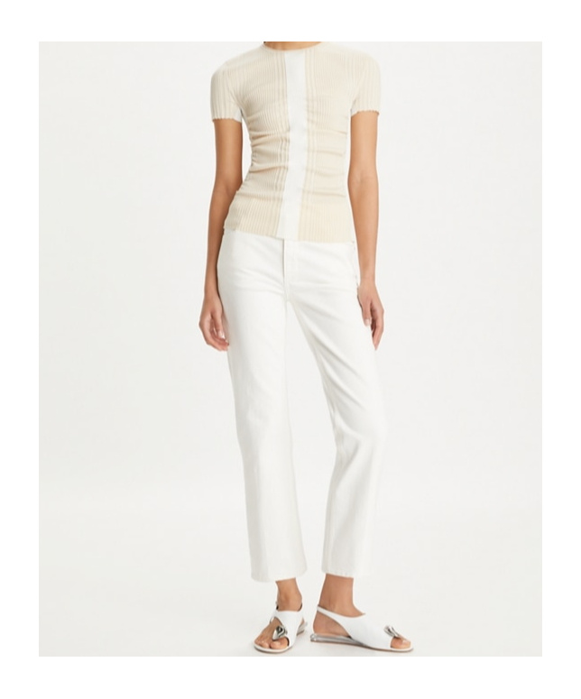 TORY BURCH WHITE FLARE DENIM JEANS