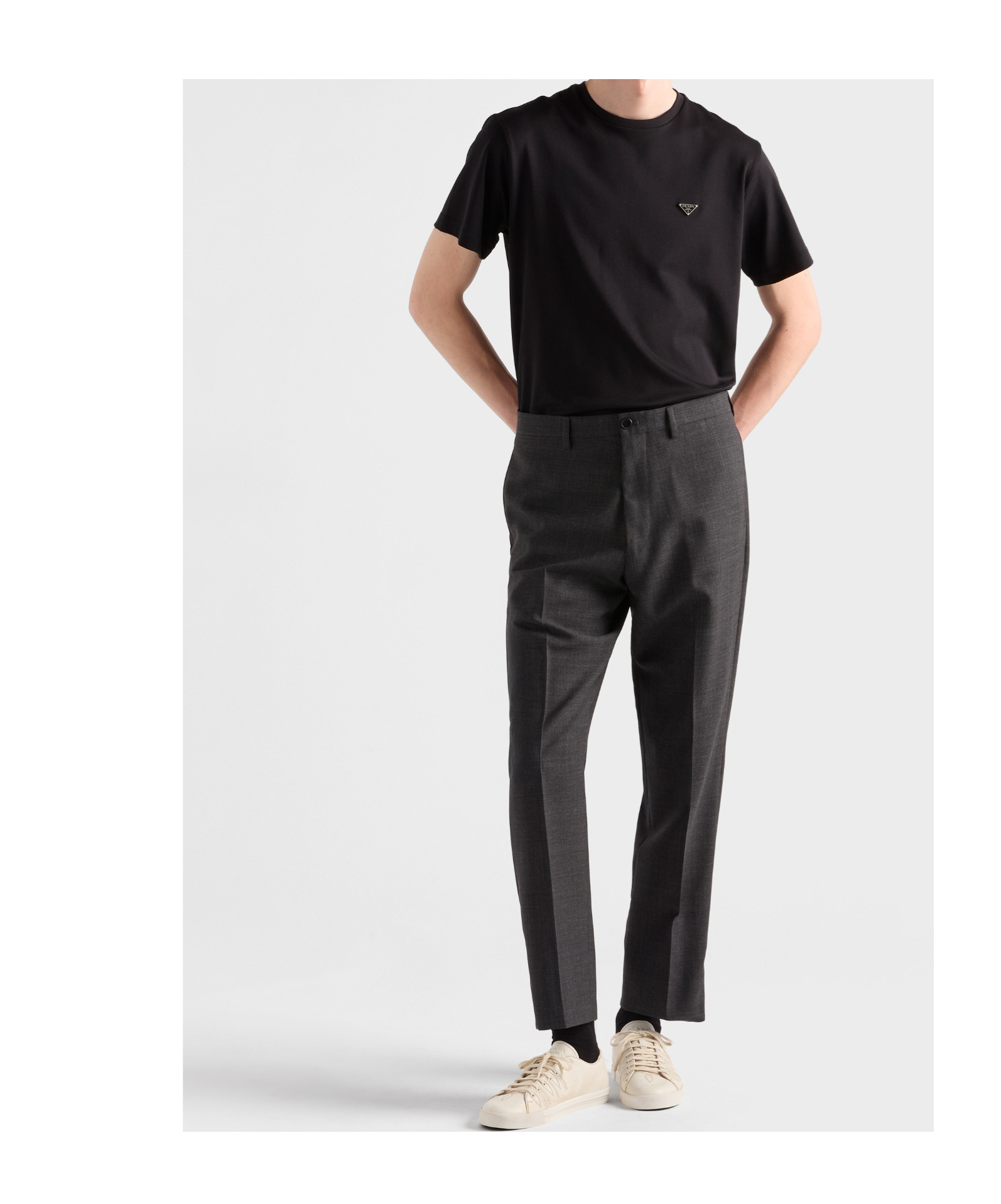 Prada Cotton T-shirt In Black