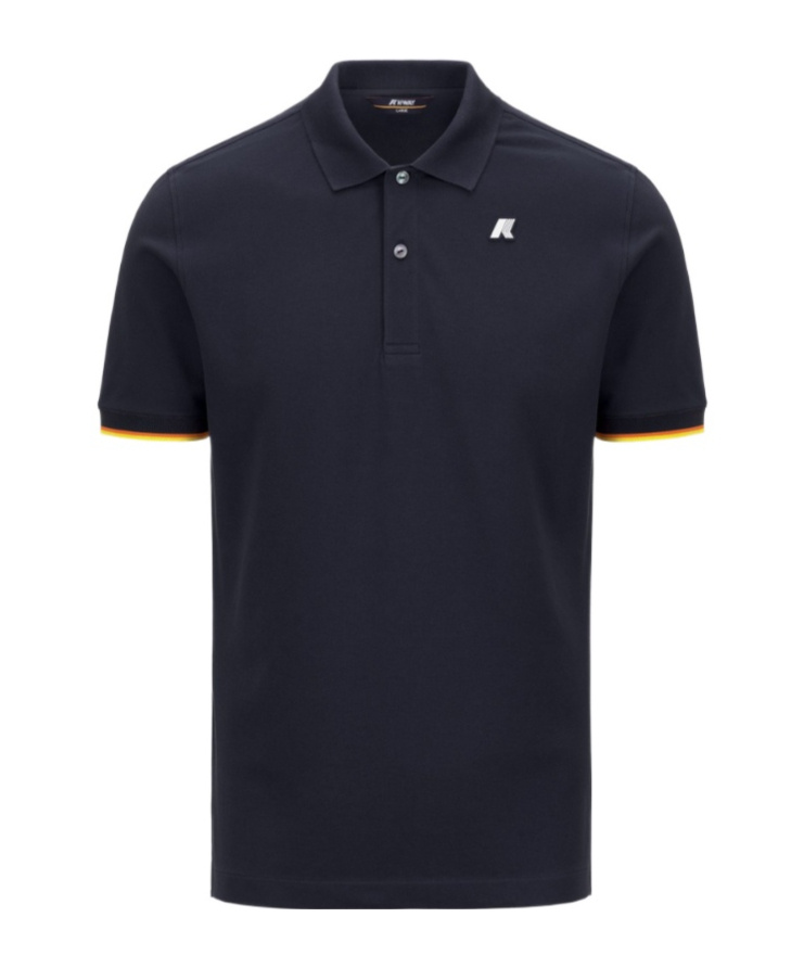 K-way Tipped Trim Polo Shirt In Black