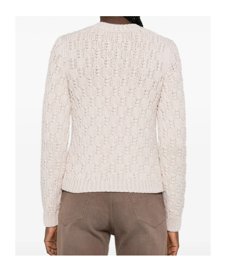 Moncler Textured Wool Sweater In Neutral