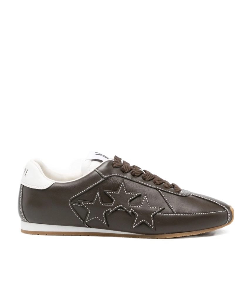 Amiri Pacific Flat Leather Sneakers In Brown