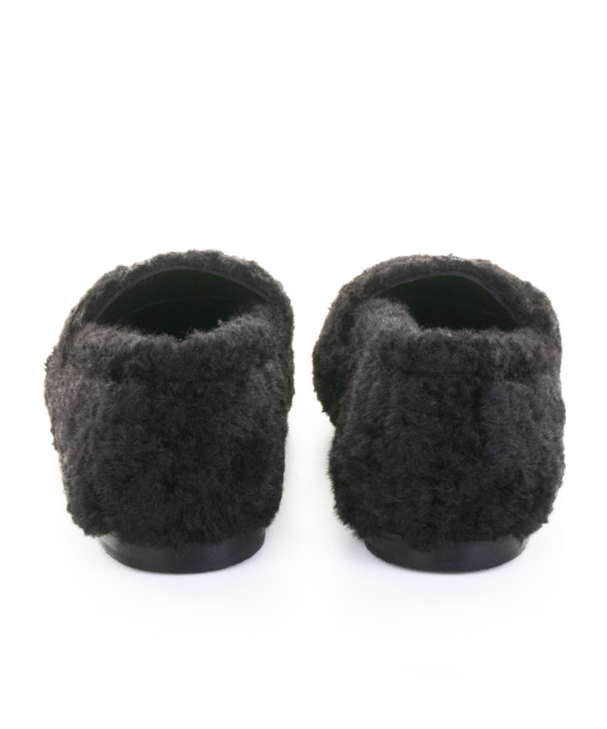 Casadei Shearling Slip-on Loafers In Black