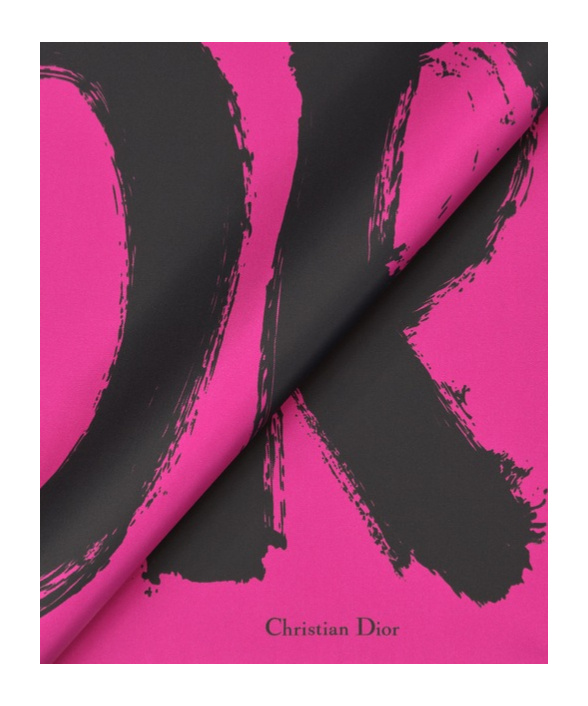 Dior Square 90 Graffiti Scarf In Pink