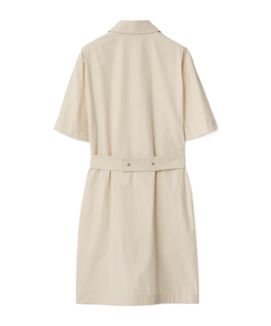 Burberry Short-sleeve Shirt Dress In Nude