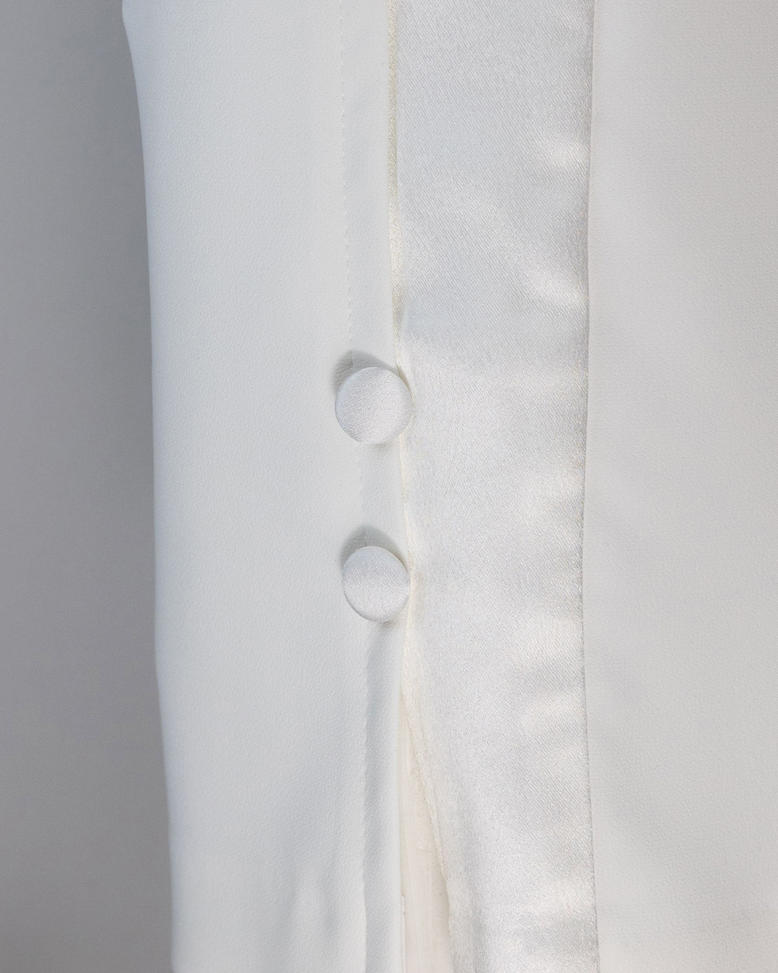 Elisabetta Franchi Crepe Tuxedo Trousers With Satin Bands In White