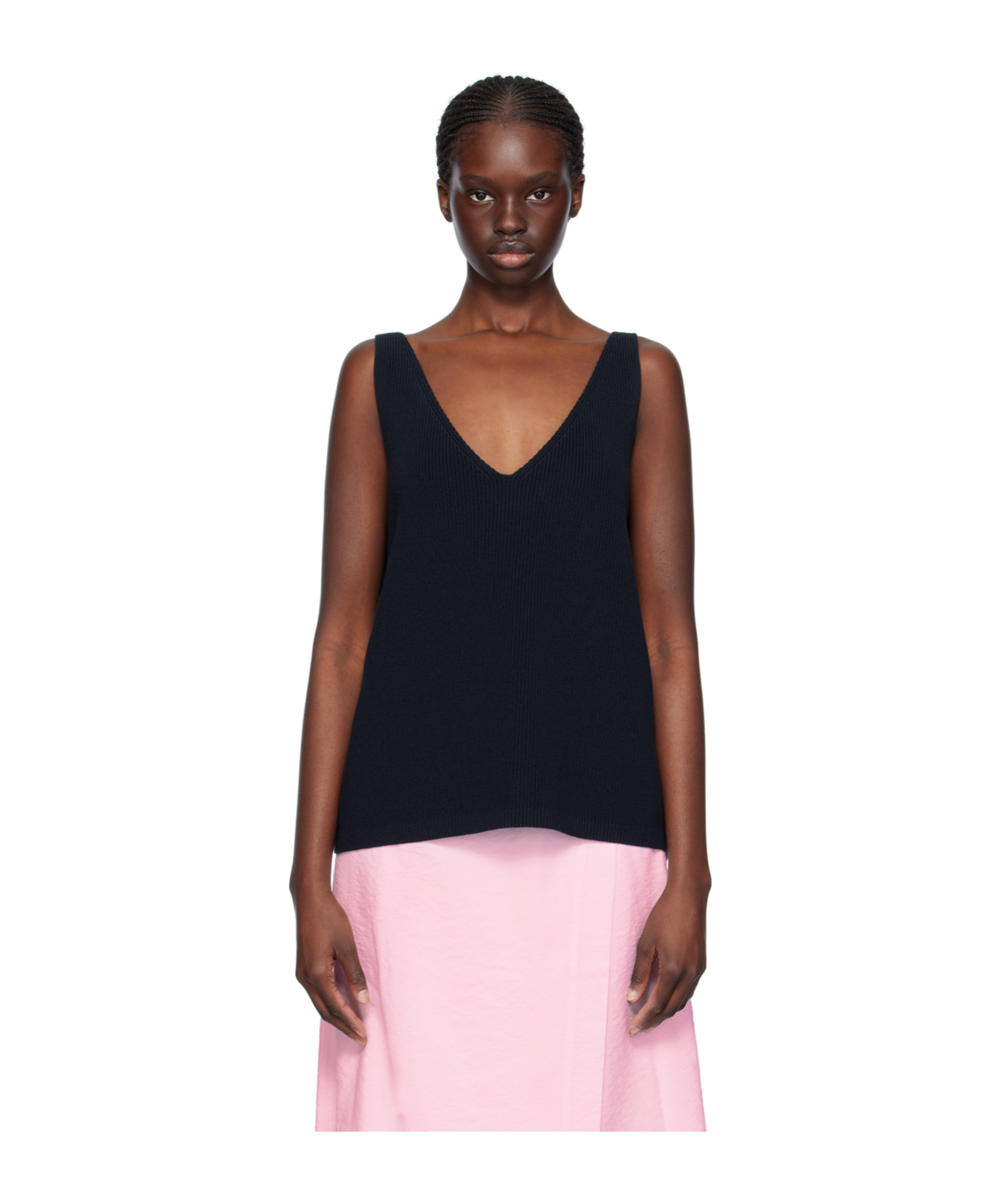 Studio Nicholson Knitted Simple Vest In Black