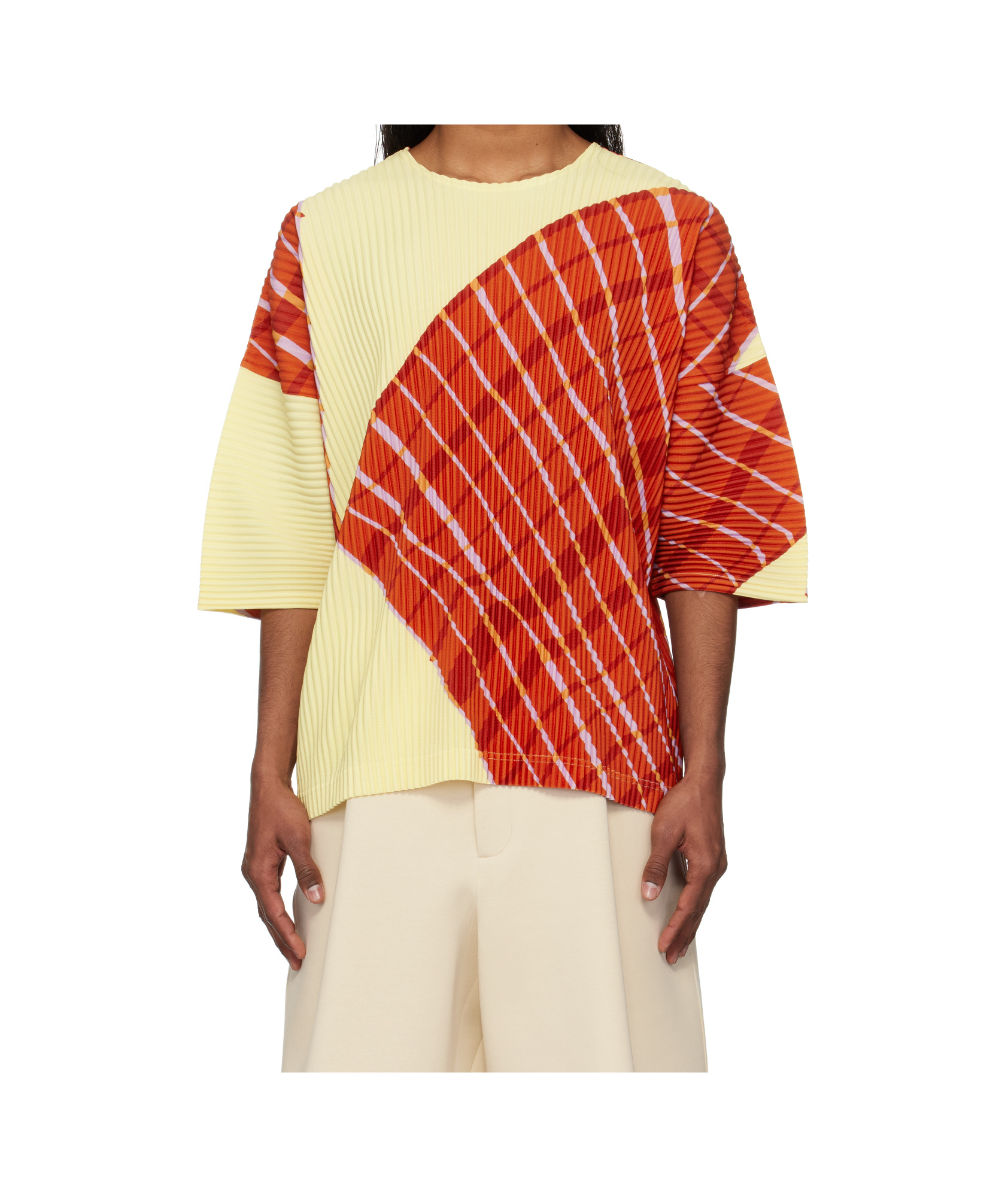 Issey Miyake Windswept Plaid T-shirt