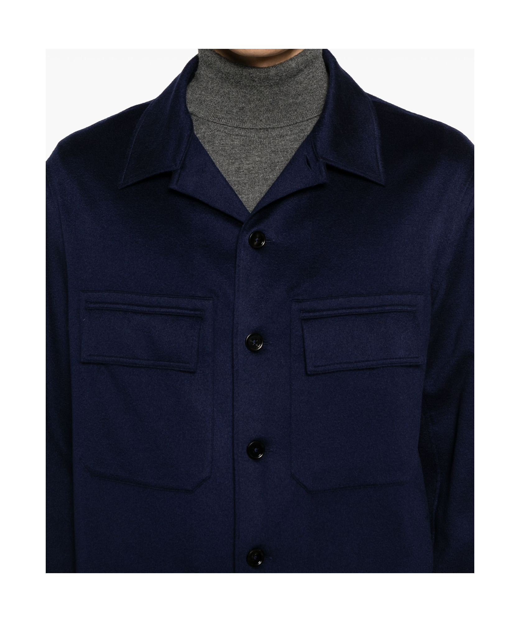 Shop Zegna Long-sleeved Lapel Casual Jacket In Black