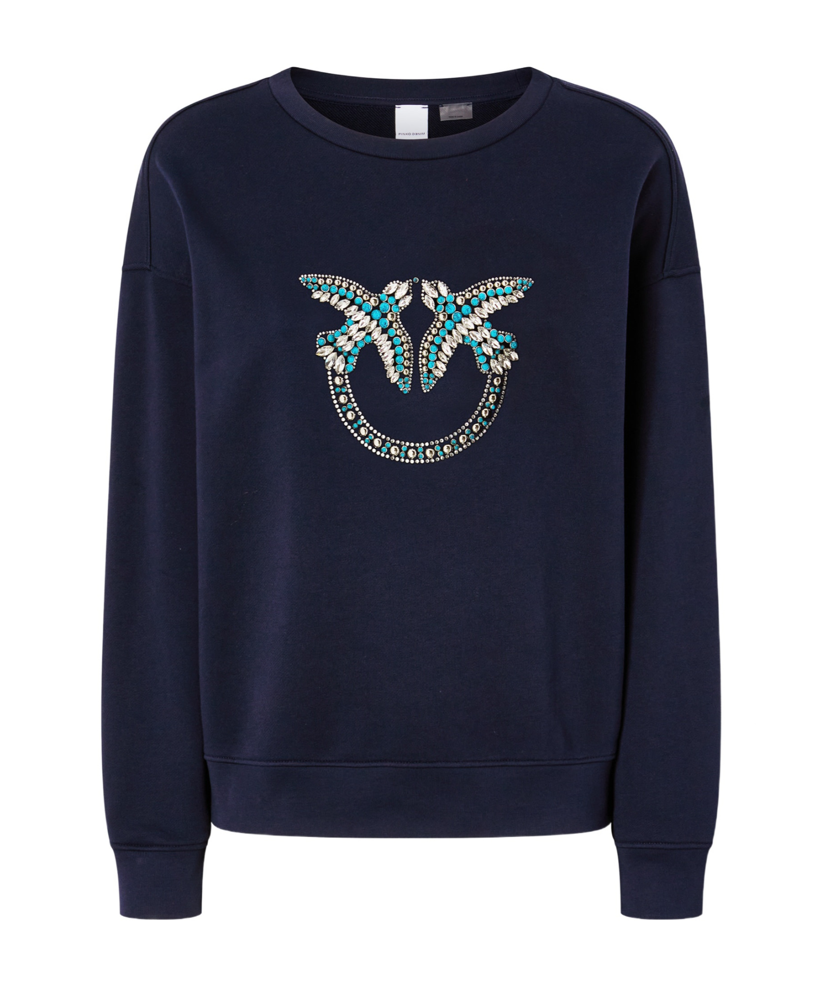 Shop Pinko Beaded-motif Sweatshirt In Black