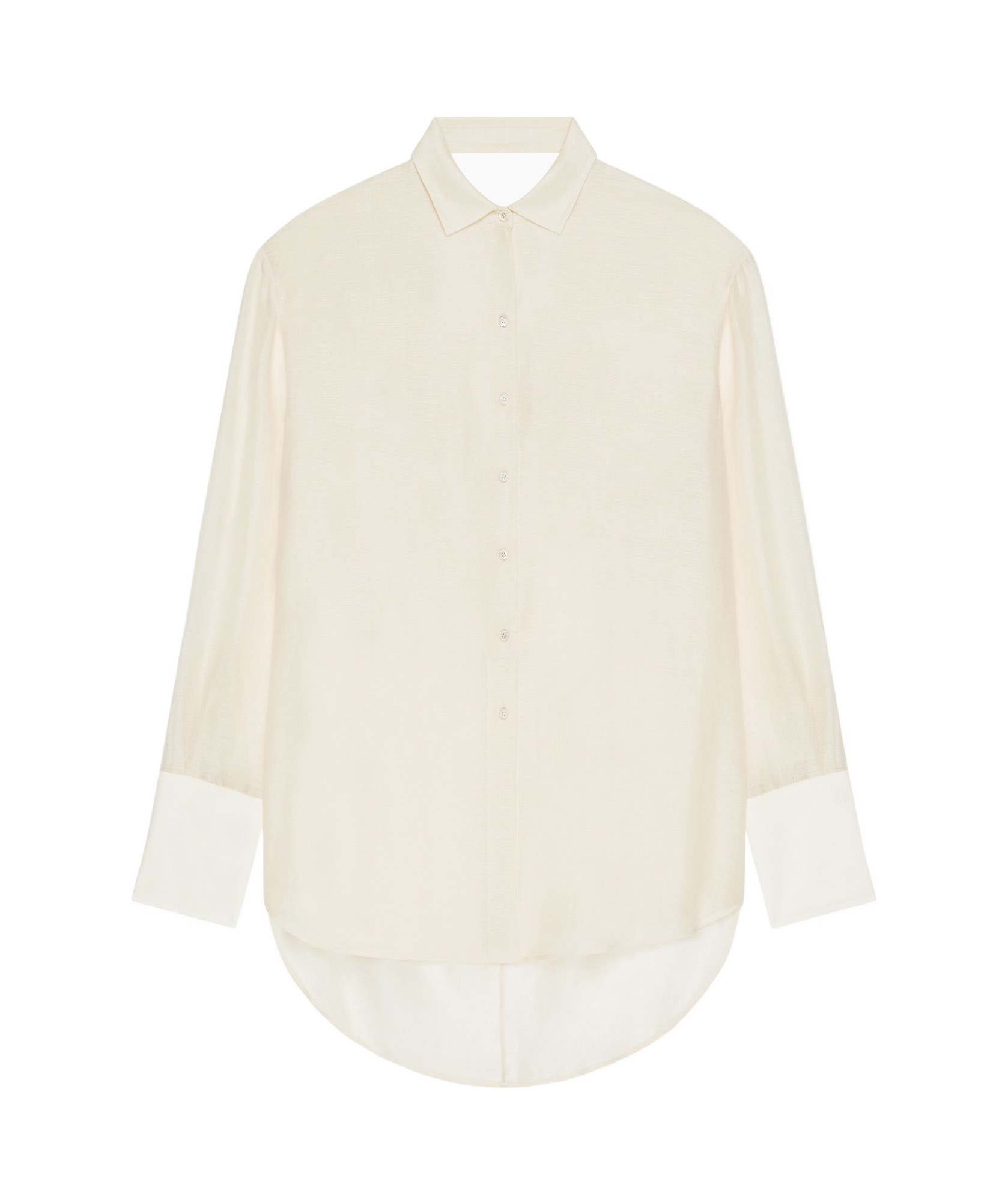 GIVENCHY OVERSIZED SHIRT IN SILK AND LINEN WITH DRAPED BACK