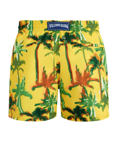 Vilebrequin Ultra-light And Packable Swim Shorts Palms Offset In Yellow