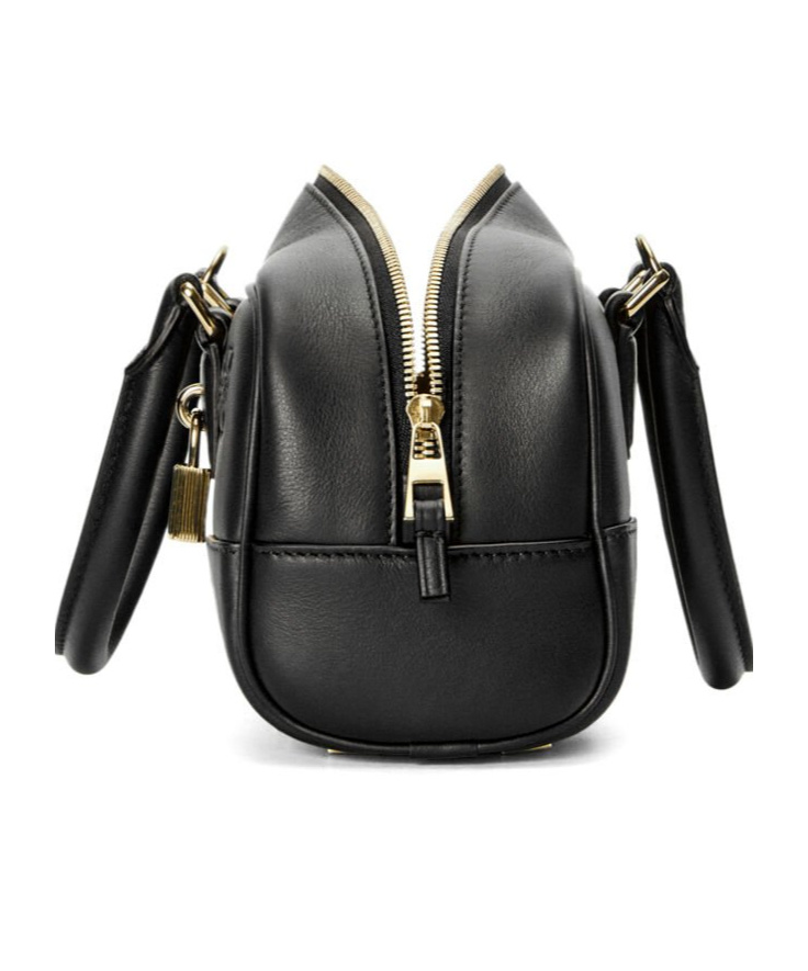 Loewe Mini Puzzle Leather Shoulder Bag In Black