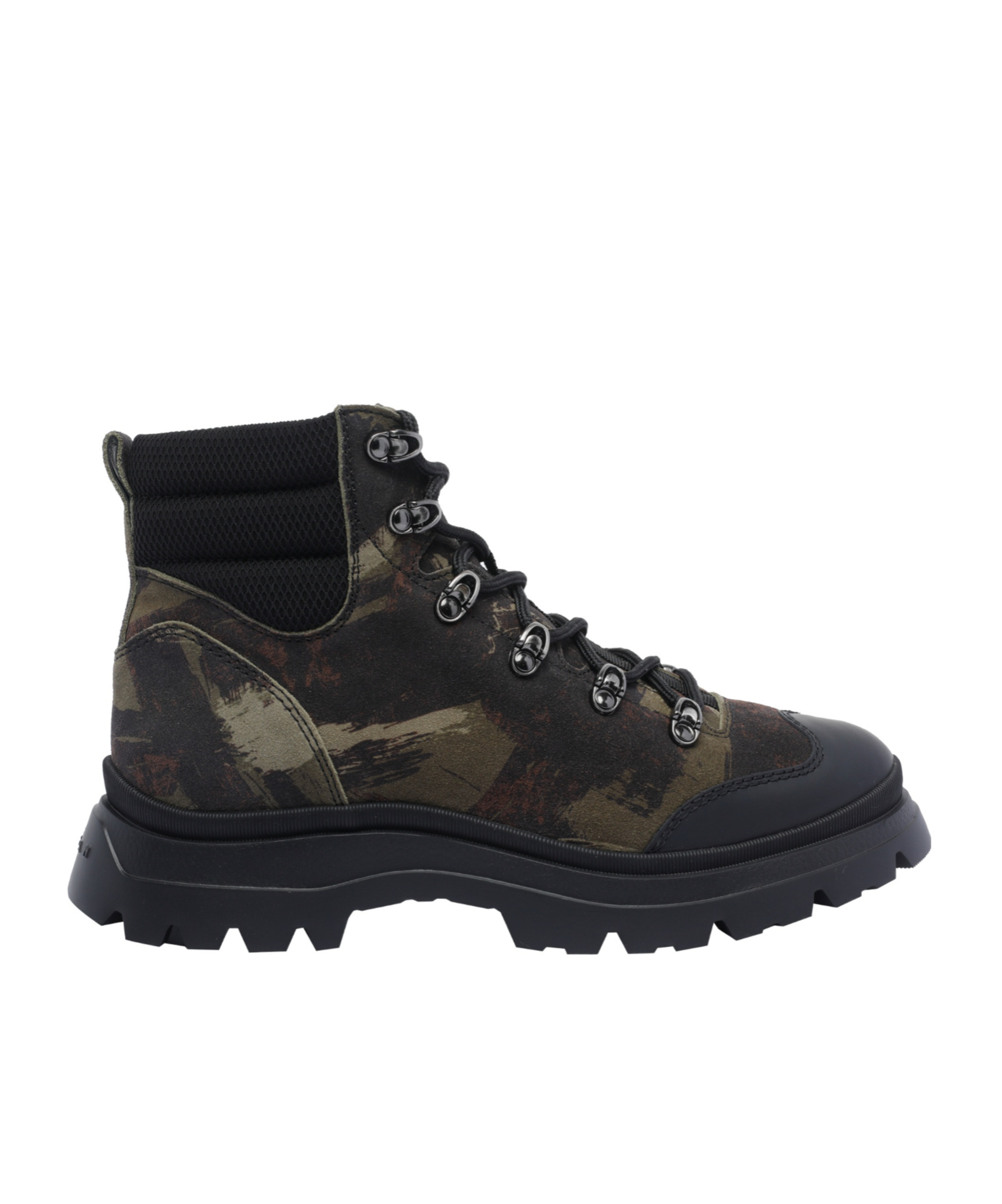 Hogan Camouflage High-top Leather Booties In Multi