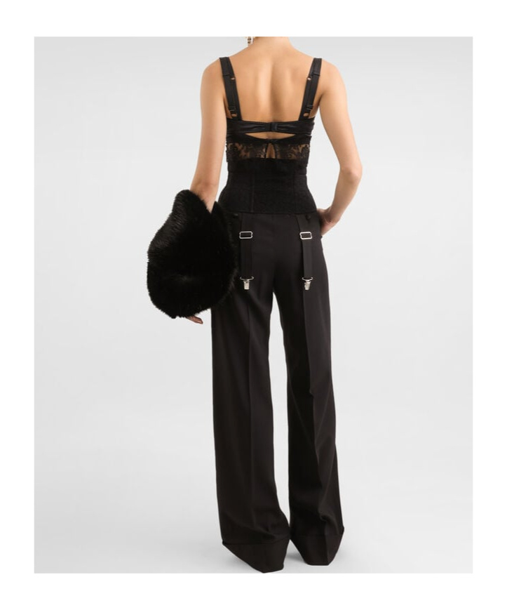 Dolce & Gabbana High-waisted Wide-leg Trousers In Black