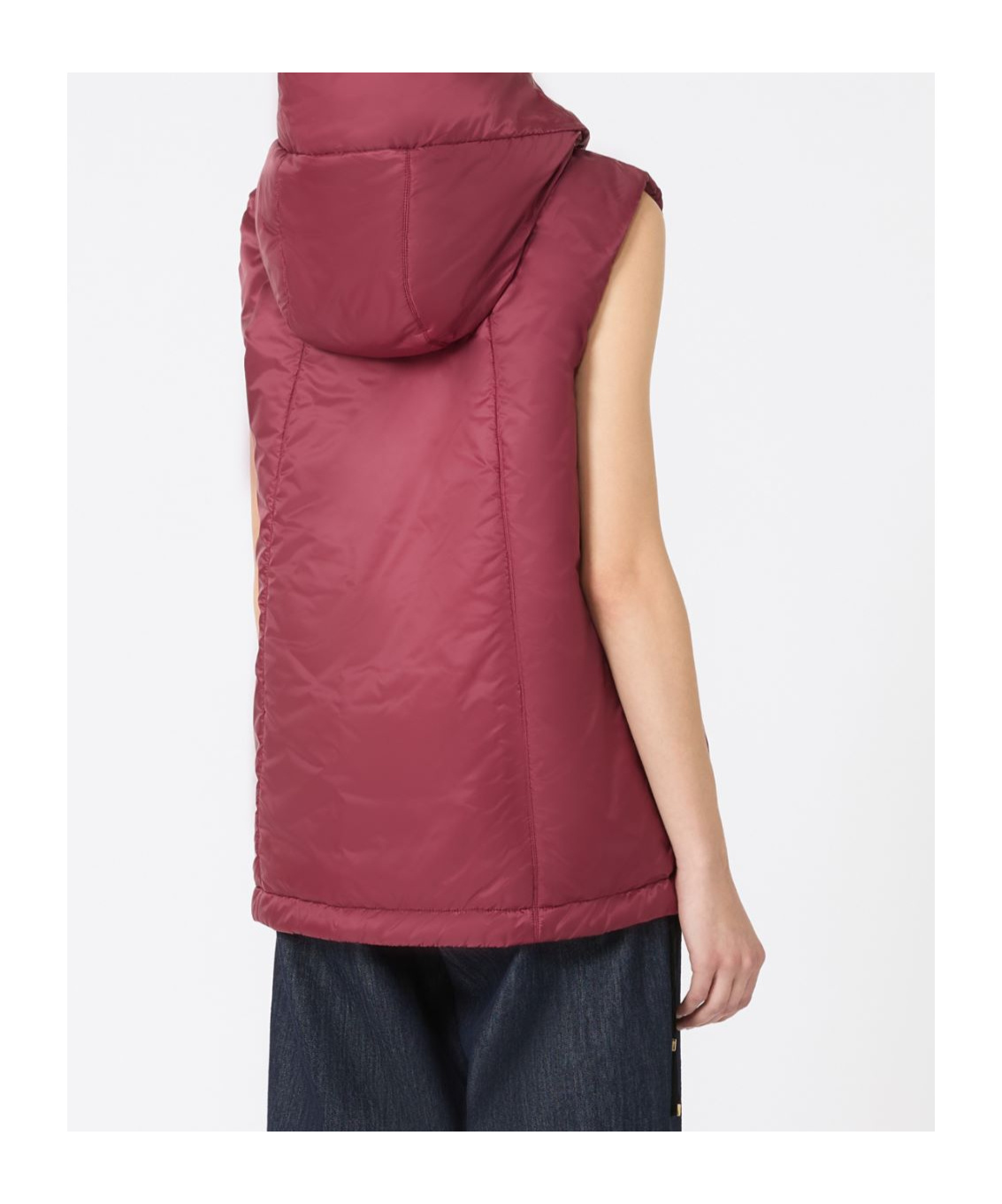 Max Mara The Cube Greengo Zip-up Hooded Gilet In Burgundy