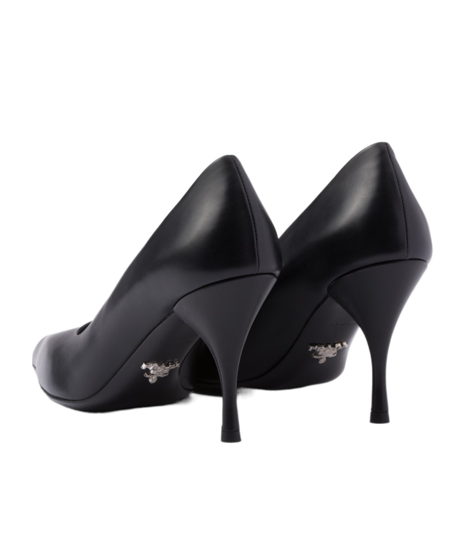 Prada 85 Pointed-toe Calf Leather Pumps In Black