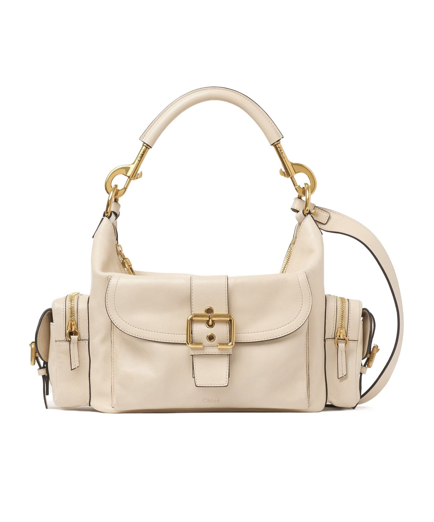 Chloé Leather Camera Shoulder Bag In Nude
