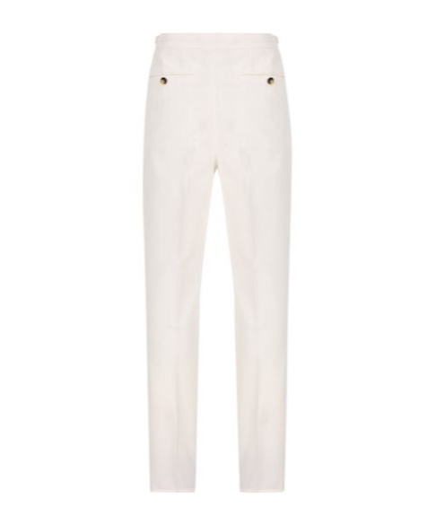 Brunello Cucinelli Gabardine Tailor Fit Trousers In White