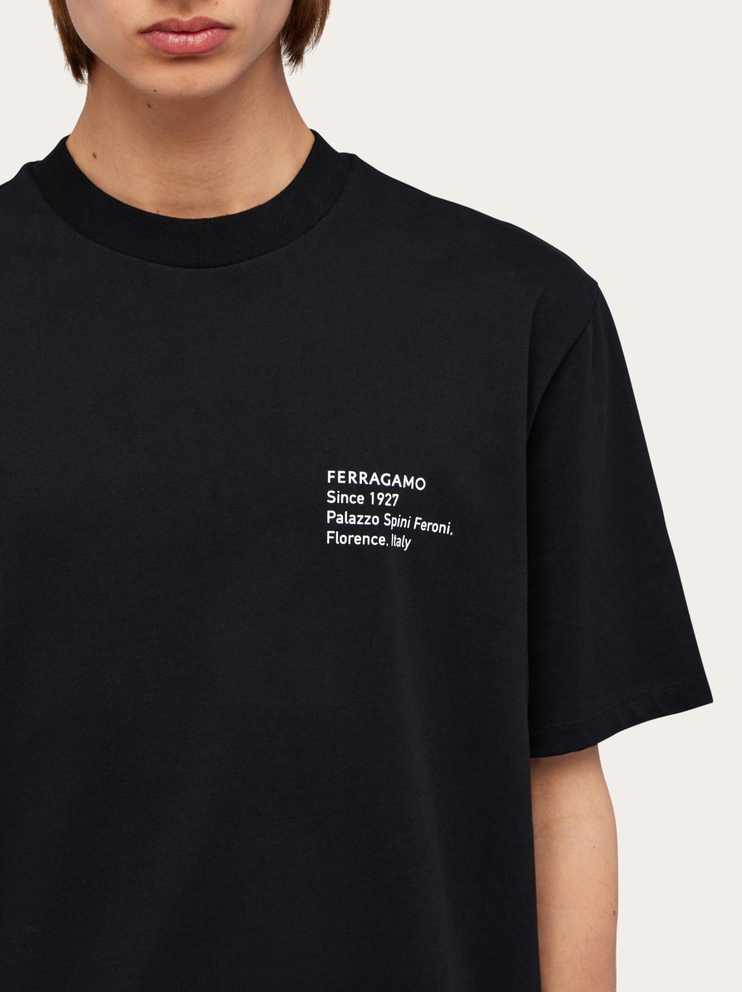 Ferragamo Graphic-print T-shirt In Black