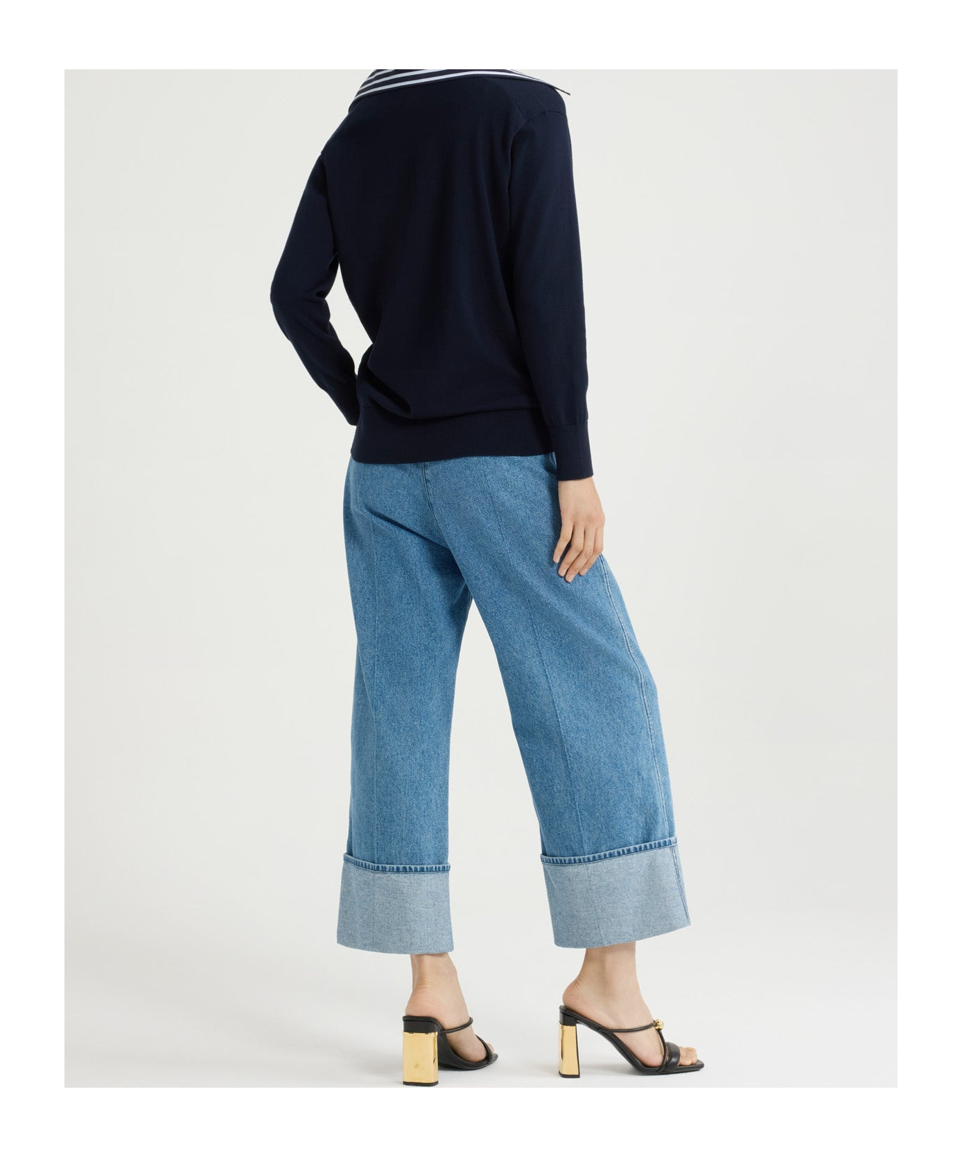 Patou Trompe L'oeil Cotton Cardigan In Blue