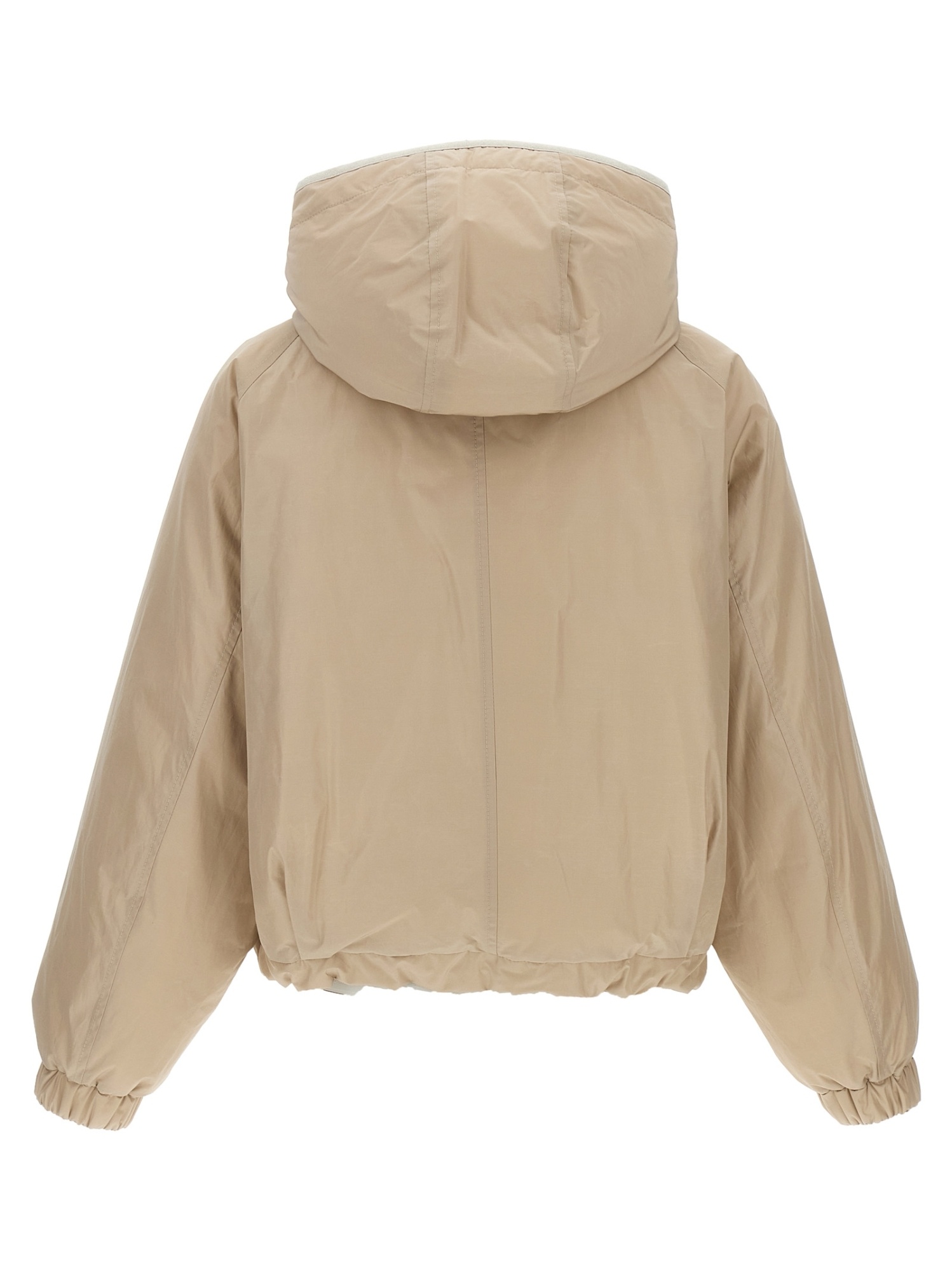 Brunello Cucinelli Cropped High Collar Quilted Jacket In Neutral