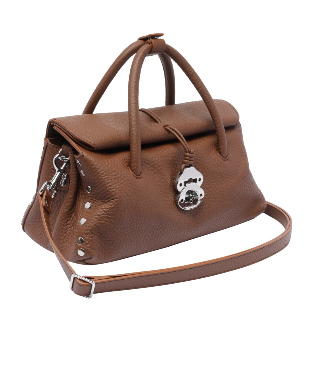 Zanellato Dotta Centauro Small Top Handle Bag In Brown