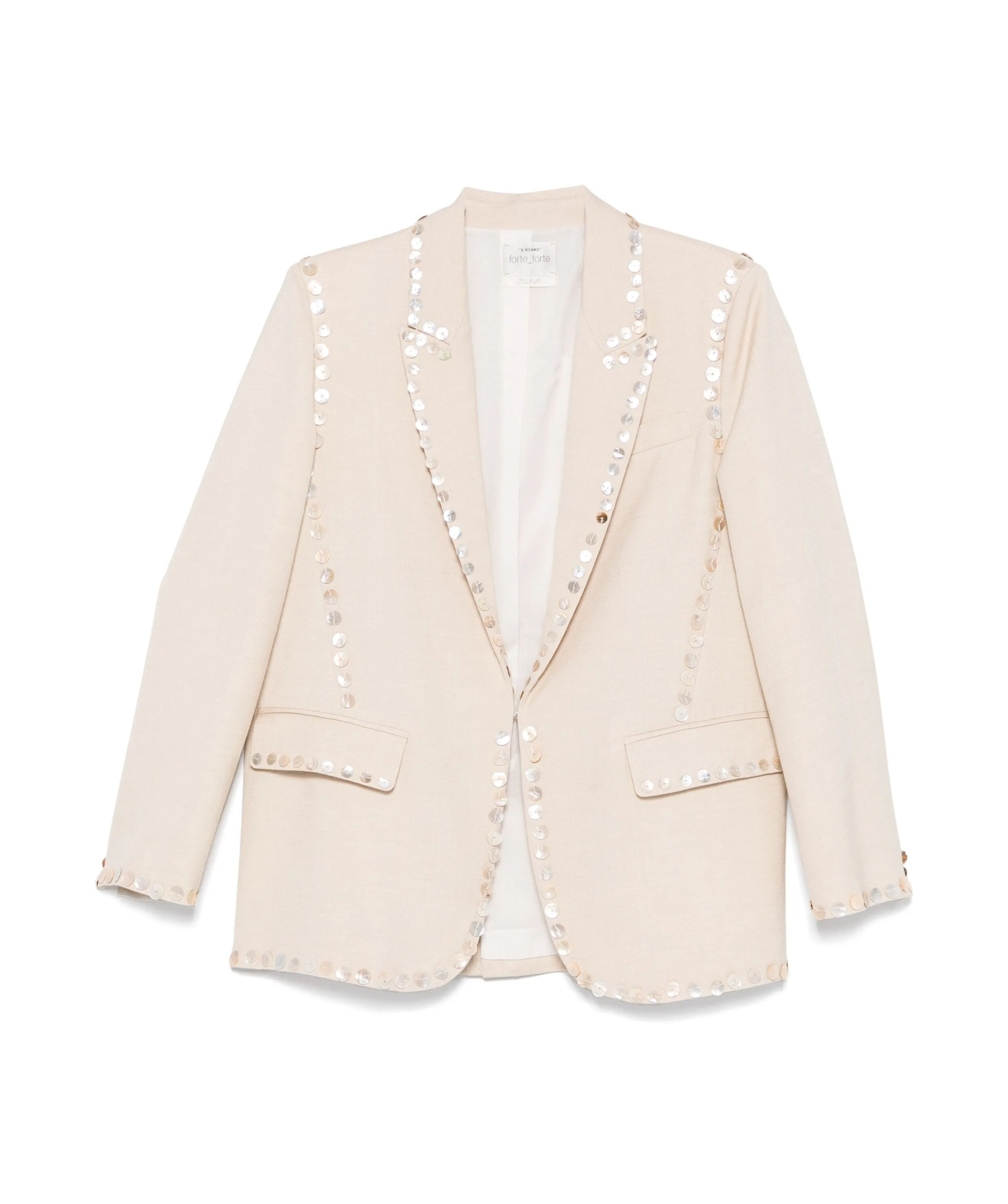 Shop Forte Forte Button-embellished Blazer In White
