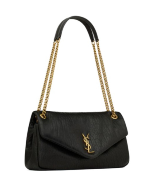 Saint Laurent Calypso Medium Grain Shoulder Bag In Black