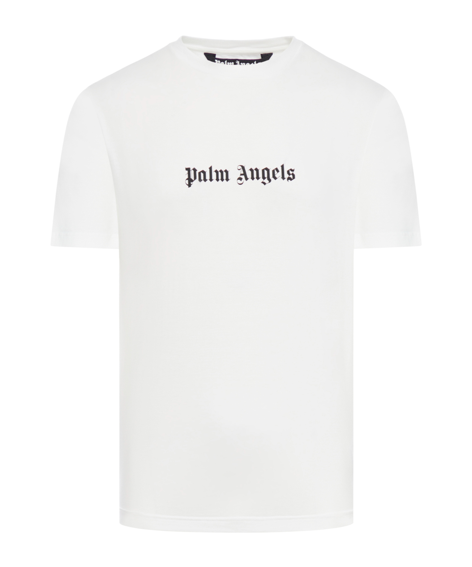 Palm Angels White Short-sleeved T-shirt With Monogram Pa Embroidery In White
