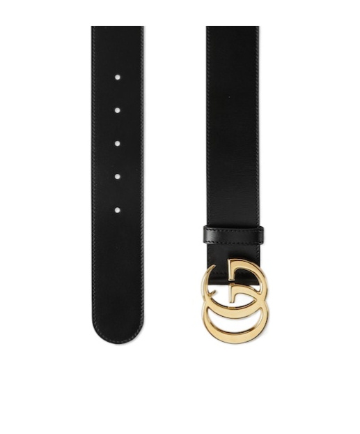 Gucci Flat Marmont Belt In Black