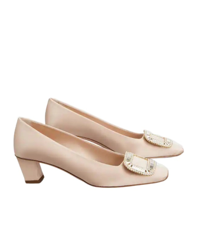 Roger Vivier Belle Vivier Pumps In Satin In Neutral
