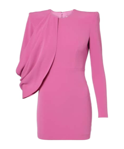 Alex Perry Caped Asymmetric Crepe Minidress In Pink
