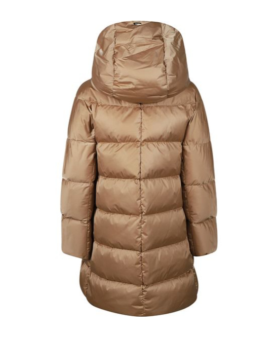 Herno Women A-shape Down Jacket With Hood In Brown