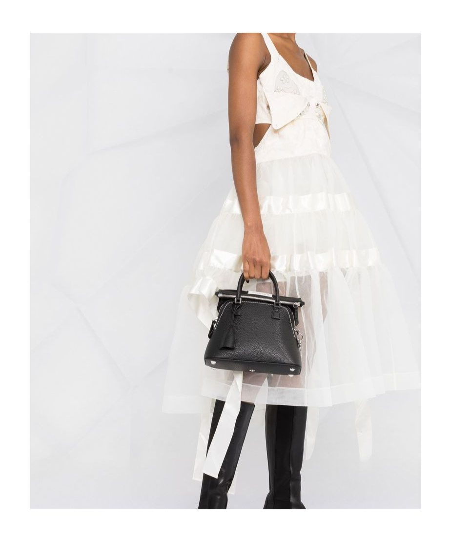 Maison Margiela 5ac Classique Micro Leather Handbag In Black