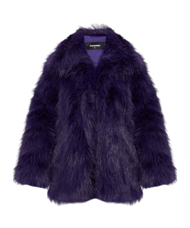Dsquared2 Long-sleeved Fur In Purple