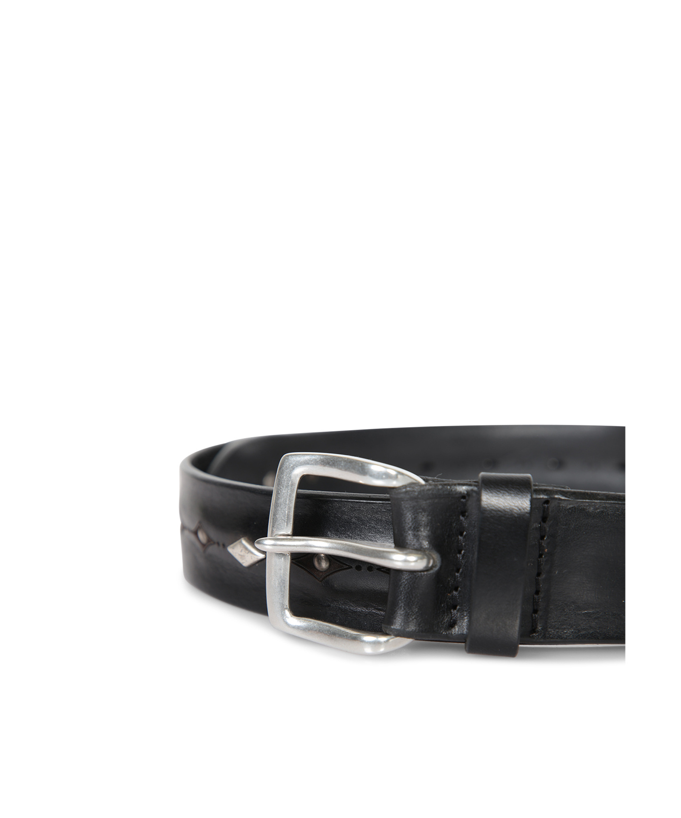 Orciani Studded Leather Belt In Black