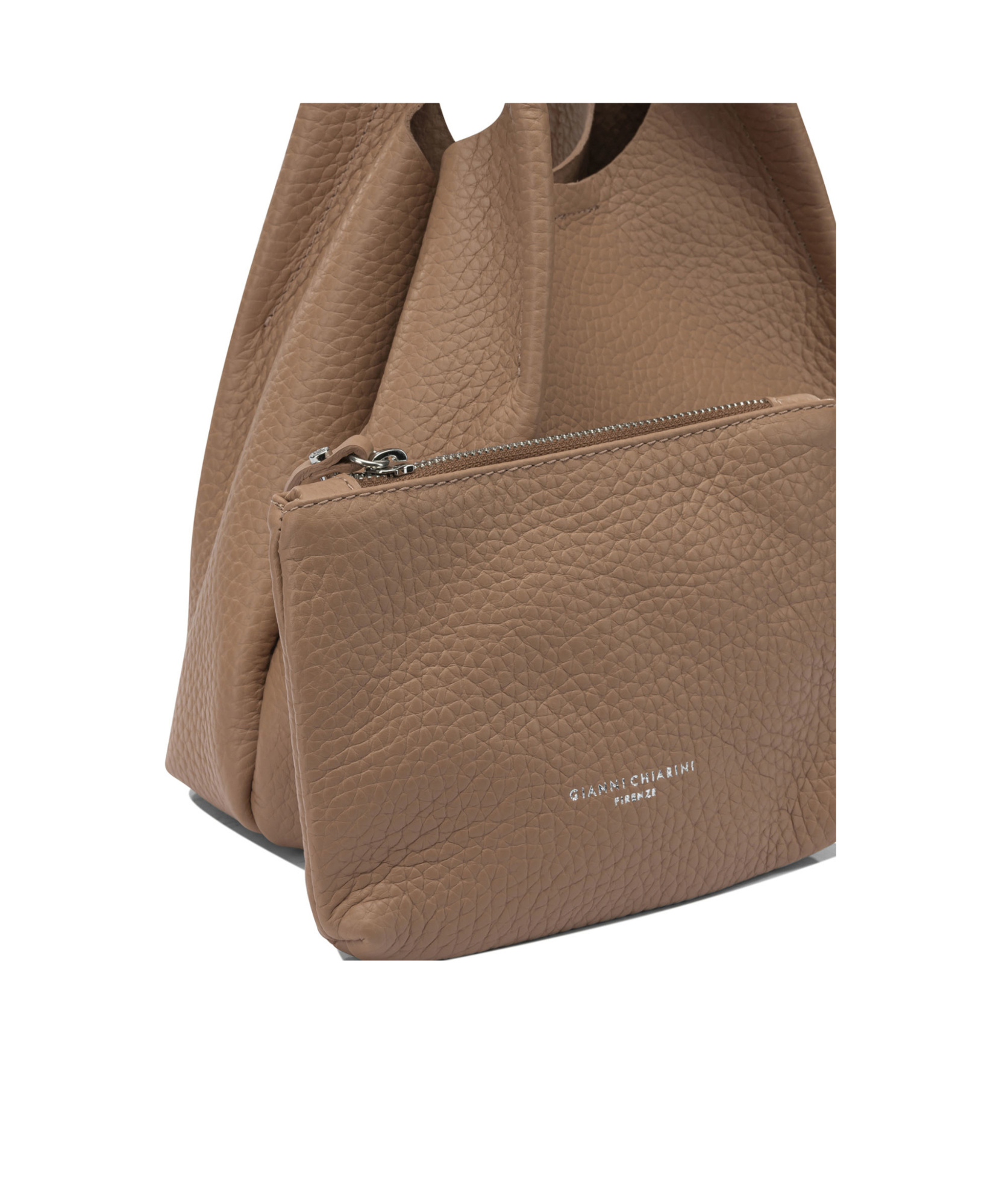 Gianni Chiarini Pebbled Shoulder Bag In Brown