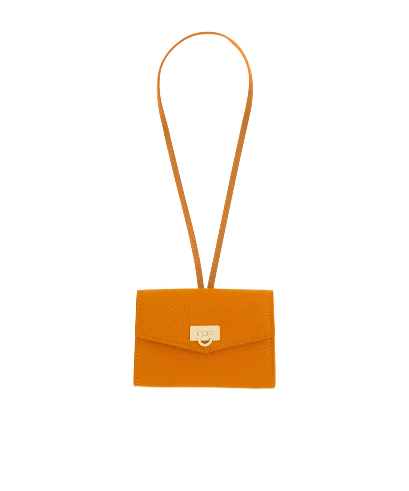 Ferragamo Card Holder Charm In Orange