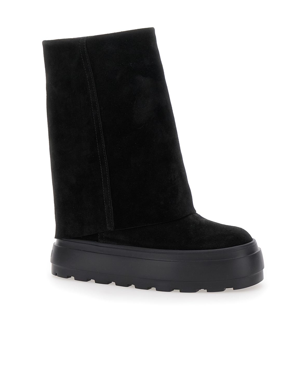 Casadei Black Boots With Turn-up With Platform In Black