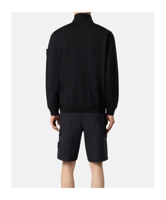 Stone Island Zippered Sweatshirt In Black