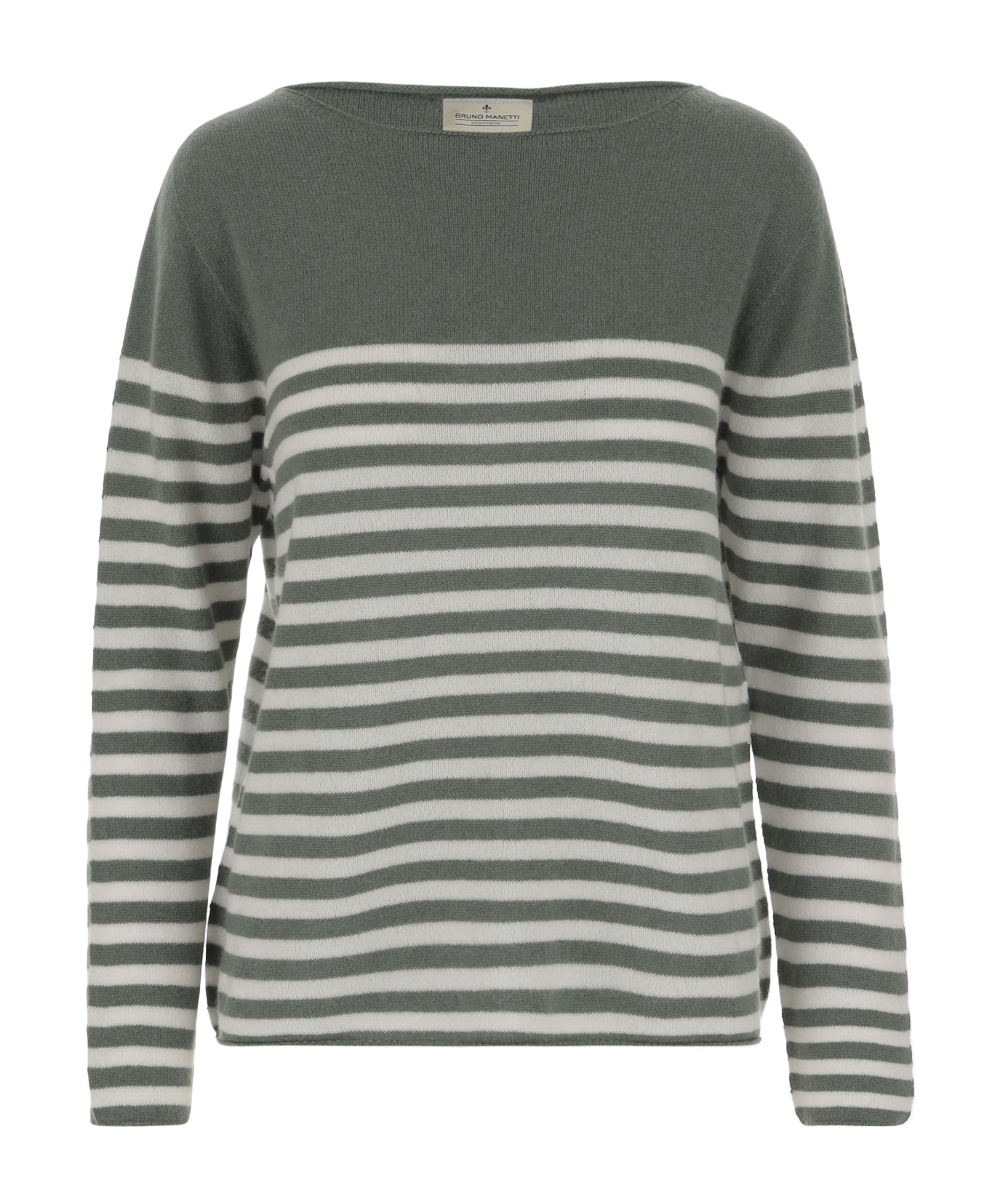 Bruno Manetti Cashmere Sweater With Striped Pattern In Gray