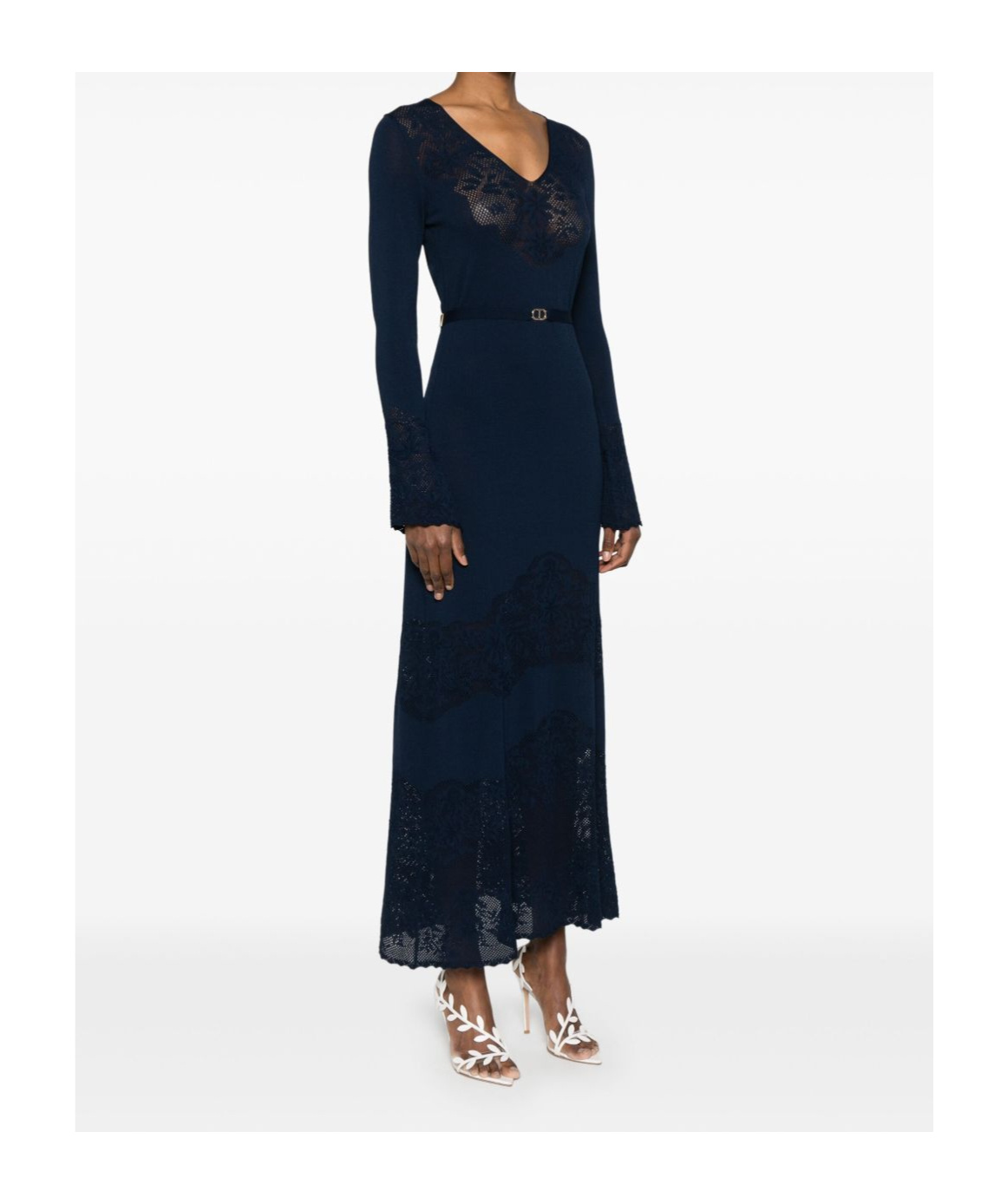 Twinset Openwork-knit Midi Dress