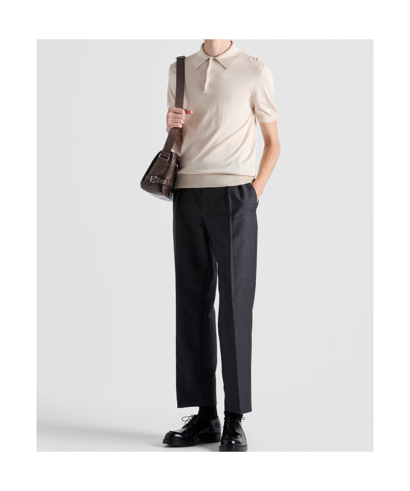 Prada Natural Silk T-shirts And Polos In White