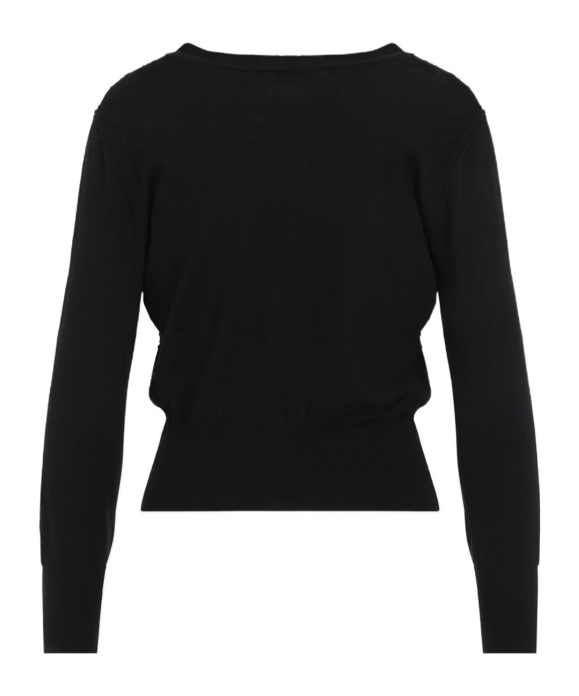 Fabiana Filippi V-neck Wool Blend Cardigan With Front Sequins Detail In Black