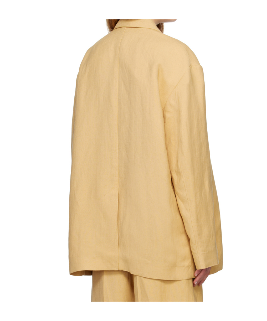 Studio Nicholson Single-breasted Linen Blend Jacket In Neutral