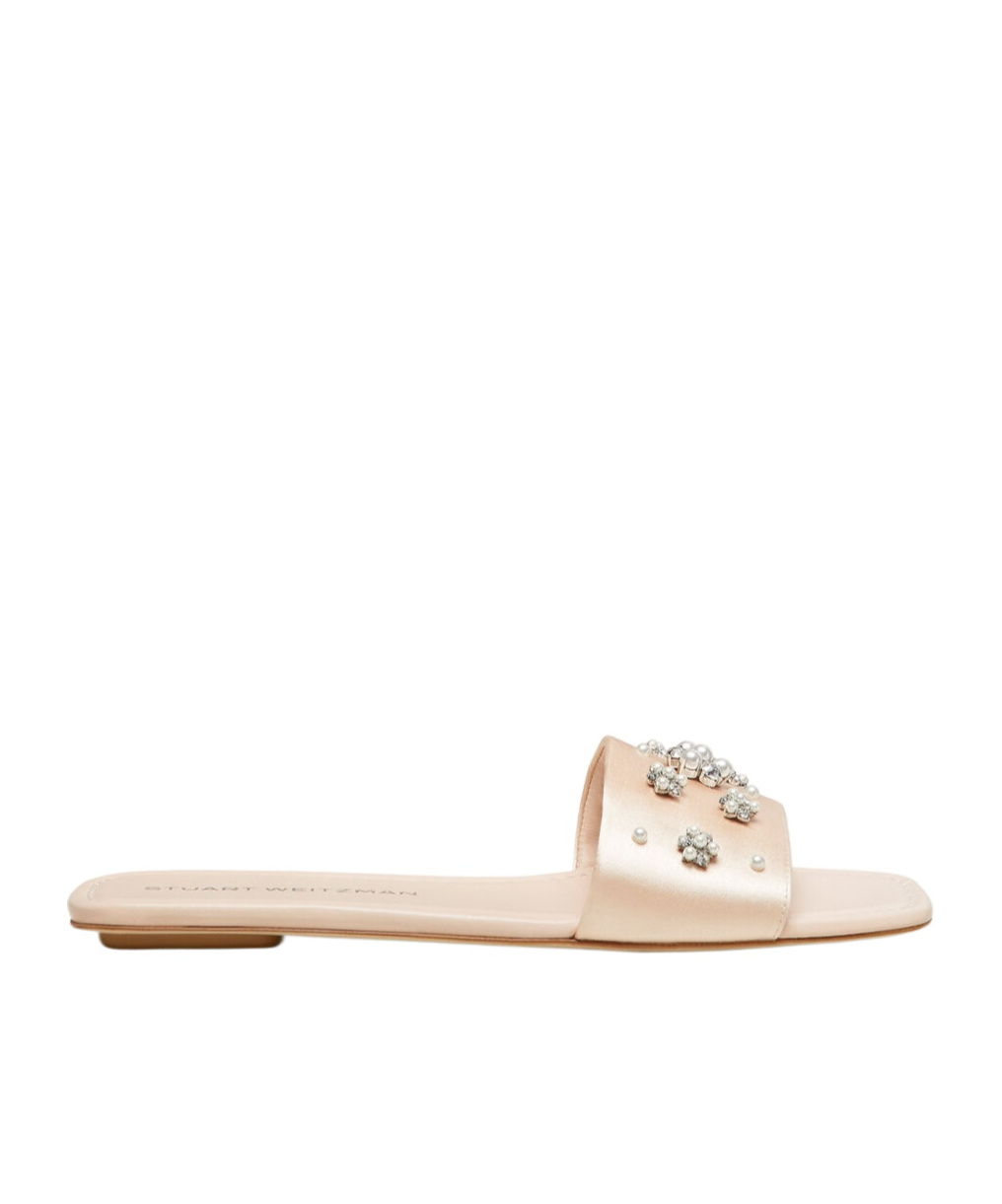 Shop Stuart Weitzman Flat Sandals In Nude
