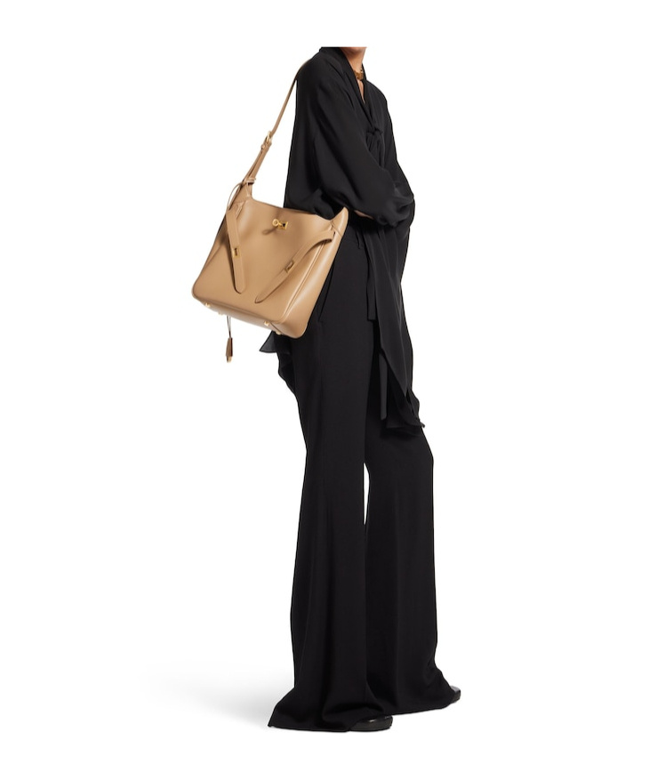 Balenciaga Bel Air Small Shoulder Bag In Latte