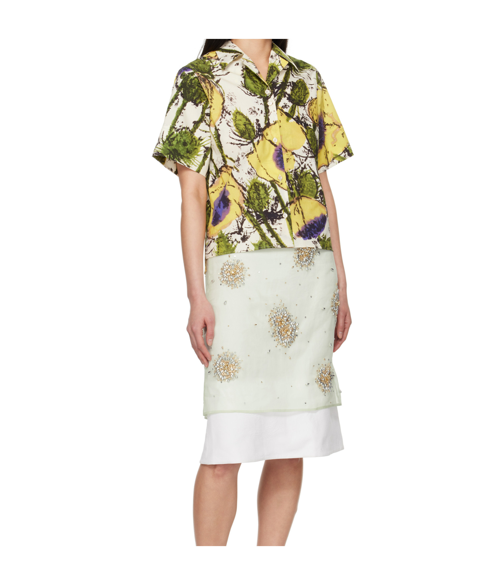Wales Bonner Althea Floral Print Shirt In Multicolor