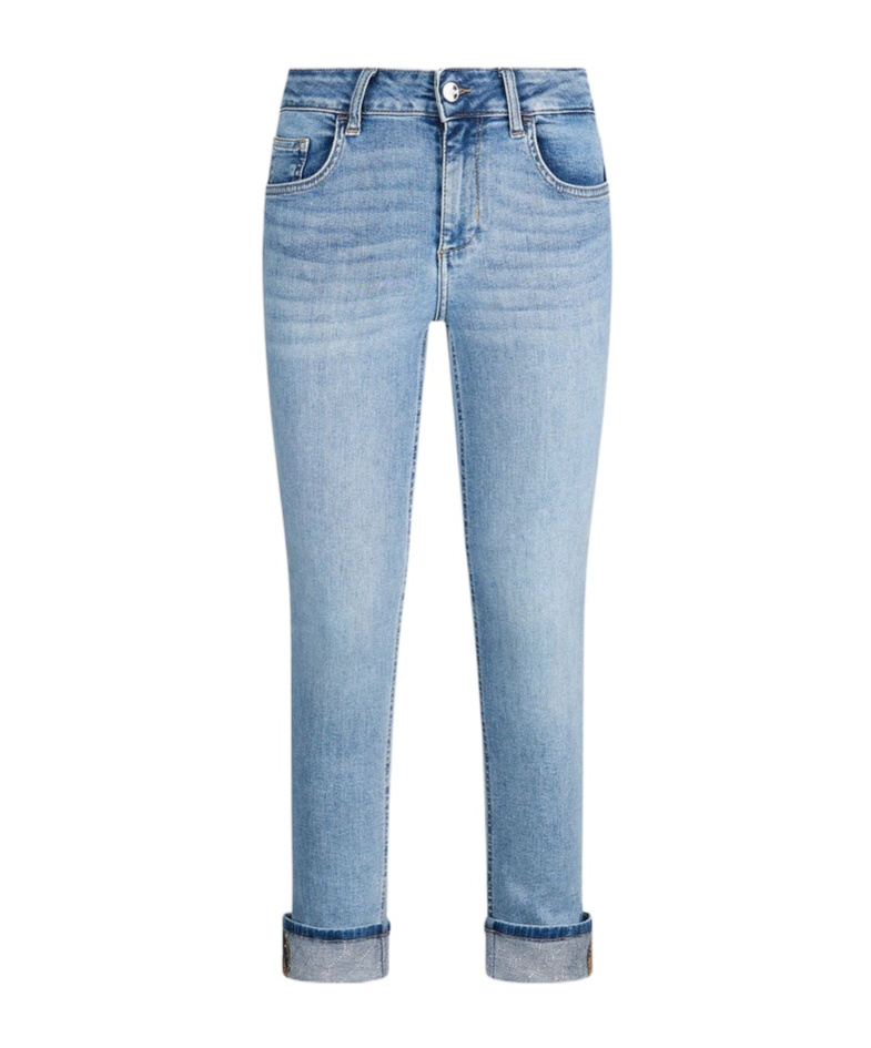 Liu •jo Liu Jo Blue Bottom-up Skinny Jeans With Turn-ups In Blue